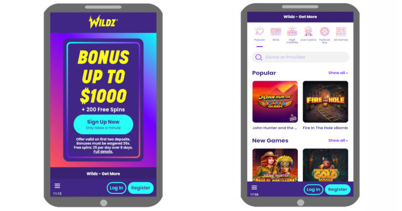 Wildz casino on mobile devices