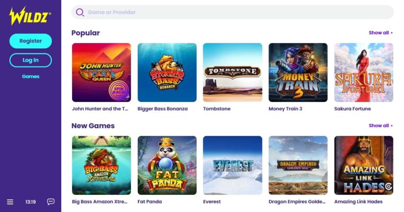 Start playing at Wildz Casino Ontario